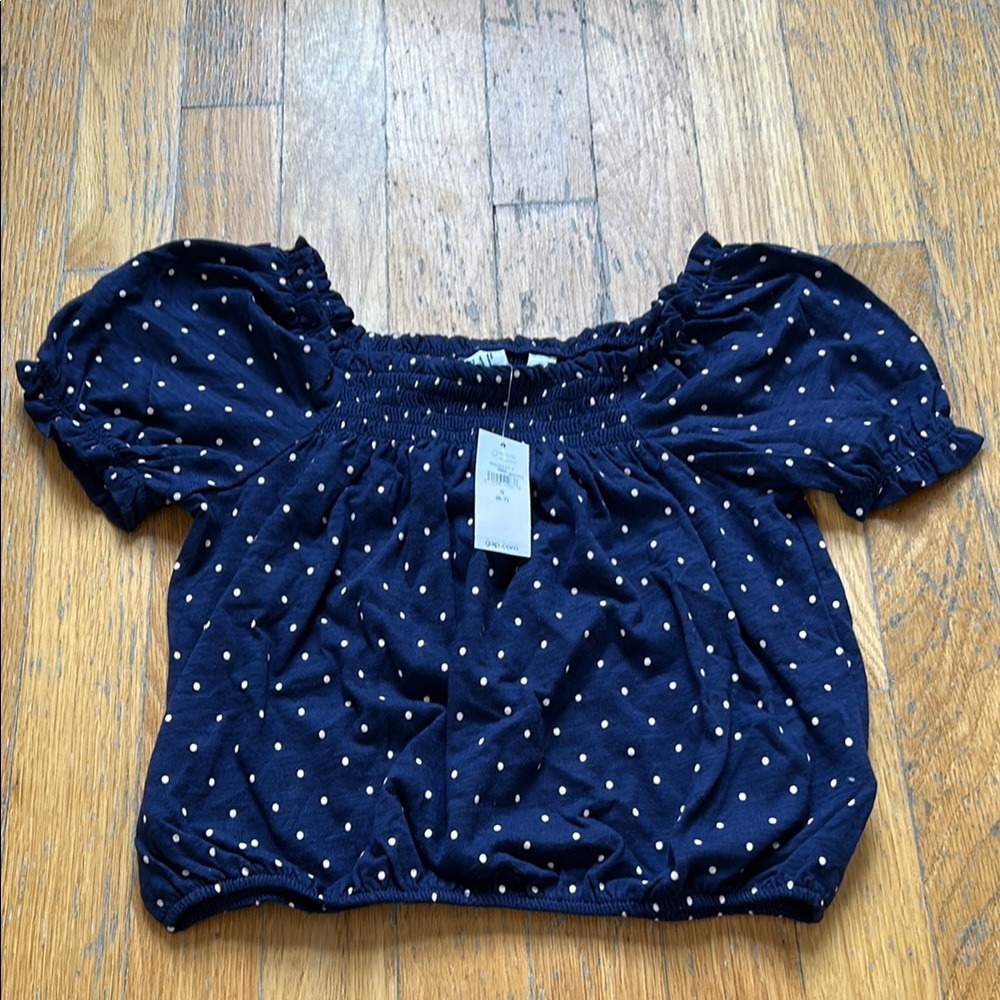 Polka Dot Peasant Blouse